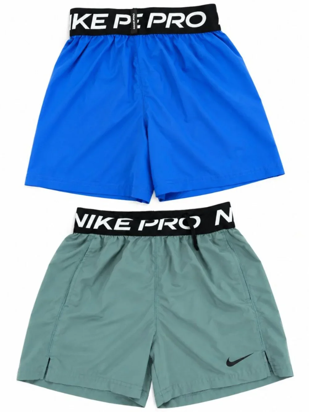 Nike Pro Boys Dri-FIT Shorts 2-Pack Blue & Sage